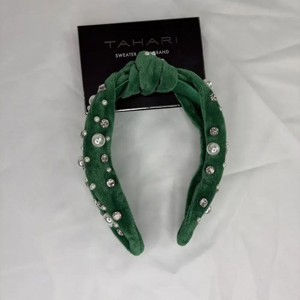 Tahari Green Embellished Head Band New, preppy, event, special occasion, casual